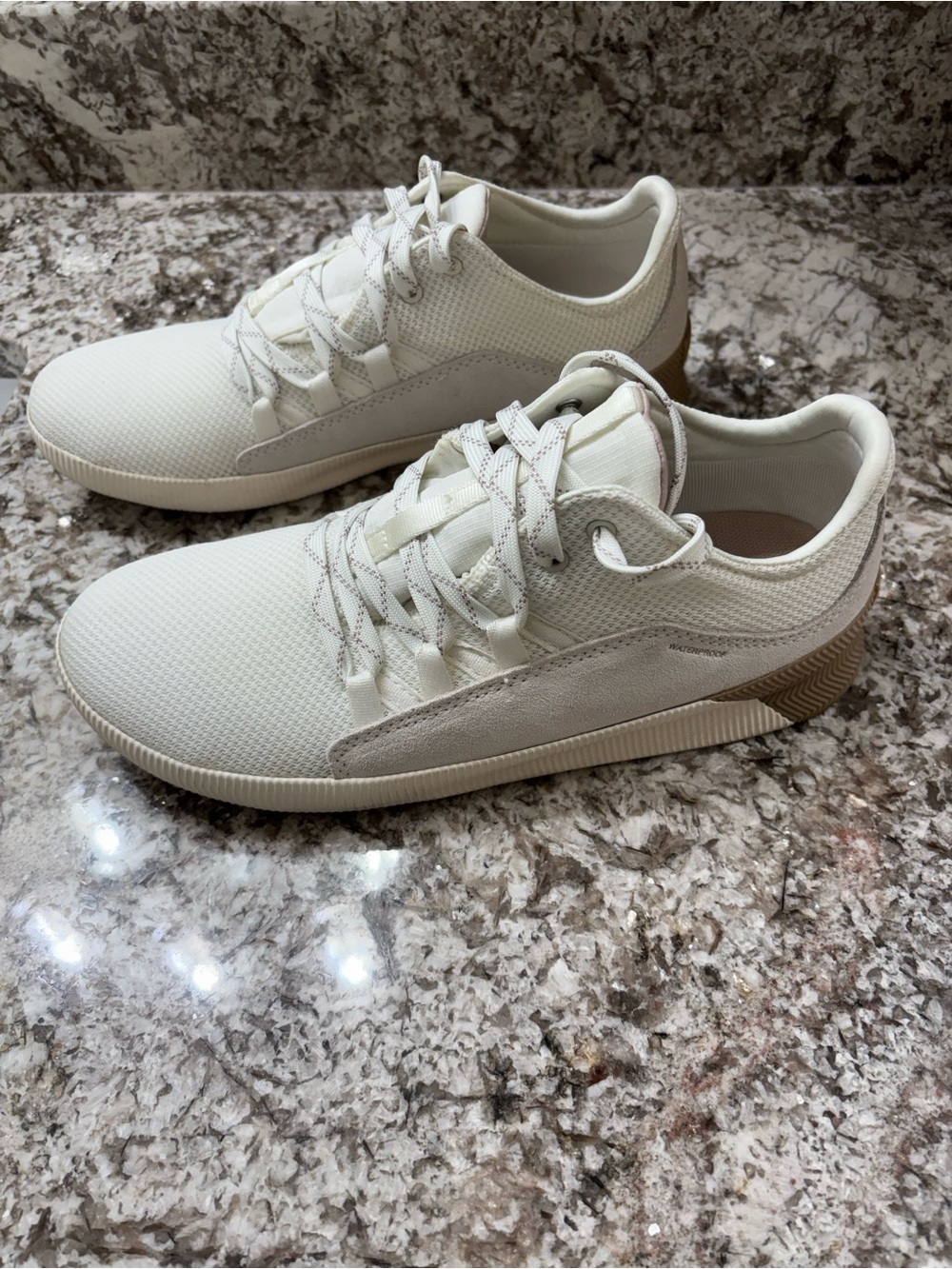 Sorel Women’s Low-Top Sneakers in Off-White and Tan Accent